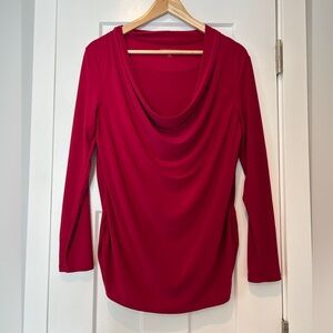 Coldwater Creek Deep Red Cowl Neck Blouse